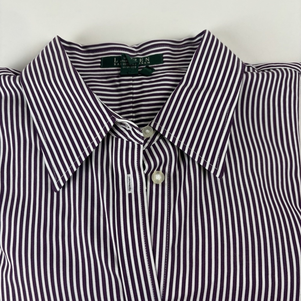 Lauren Ralph Lauren Navy Striped Button Down Shirt